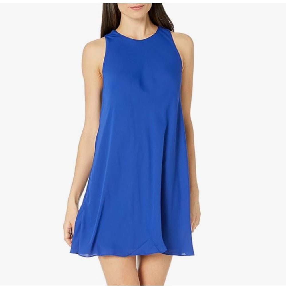 Amanda Uprichard sleeveless shift Dress Blue NEW 100% Silk
